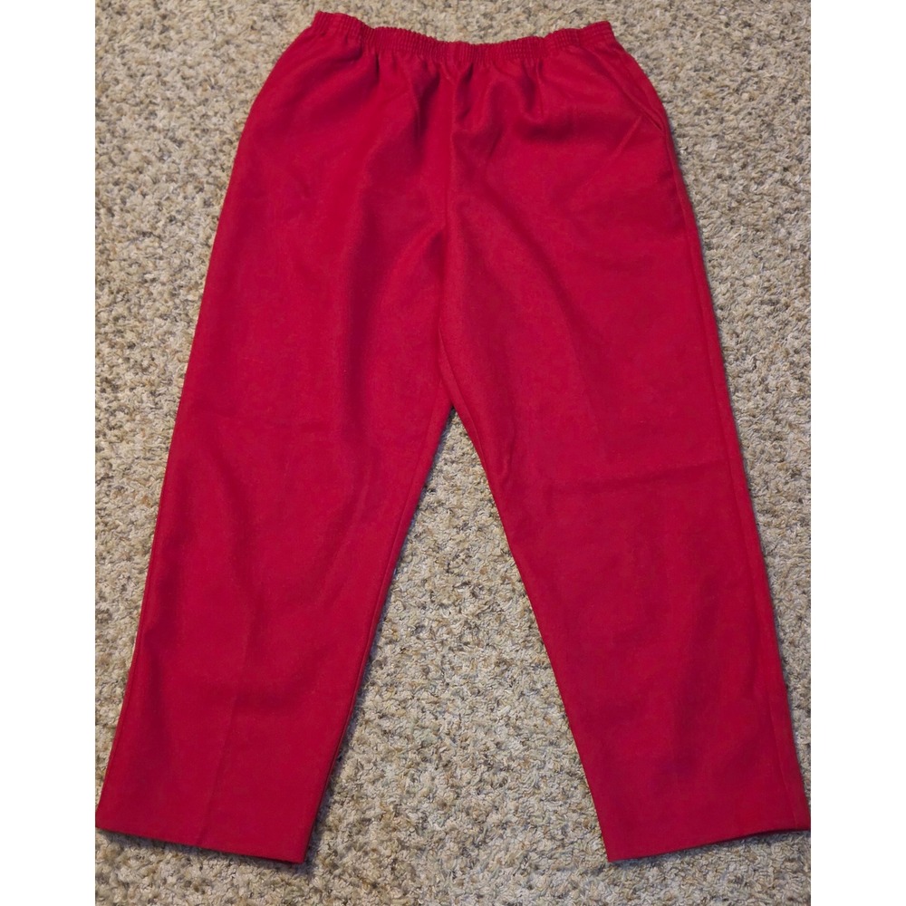 Alfred Dunner Elastic‎ Waistband Trouser Pants Women's Size 14 Red